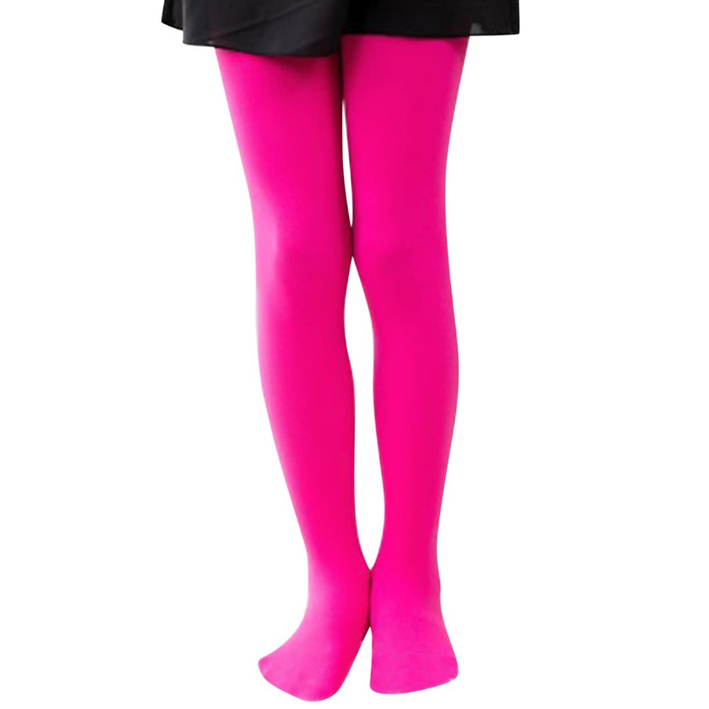Toddler Kids Baby Girls Cotton Leggings Pantihose Stretchy Basic Full Length Ballet Children's (Hot Pink, 12-24 Months)