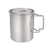 AXUYU 750ml Titanium Cup/Pot Camping Coffee Mug with Lid and Foldable Handle for Outdoor Camping Hiking Backpacking view 1