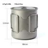 AXUYU 750ml Titanium Cup/Pot Camping Coffee Mug with Lid and Foldable Handle for Outdoor Camping Hiking Backpacking view 2
