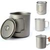 AXUYU 750ml Titanium Cup/Pot Camping Coffee Mug with Lid and Foldable Handle for Outdoor Camping Hiking Backpacking view 3