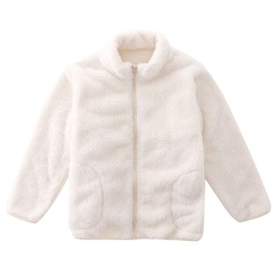 Toddler Boys Girls Long Sleeve Winter Solid Fleece Zippered Coat Jacket Thicken Warm Outwear Boys (White, 15-16 Years)