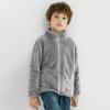 Toddler Boys Girls Long Sleeve Winter Solid Fleece Zippered Coat Jacket Thicken Warm Outwear Boys (Grey, 13-14 Years) view 3
