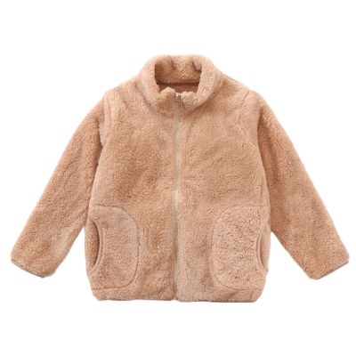 Toddler Boys Girls Long Sleeve Winter Solid Fleece Zippered Coat Jacket Thicken Warm Outwear Boys (Khaki, 15-16 Years)