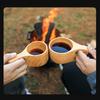 TANFEI Set of 4 Wooden Camping Mug, Kuksa Wooden Cup, Natural Oak Wood Coffee Cups, Handcrafted Kuksa Cup for Outdoor Home Office view 3