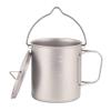 AXUYU 750ml Titanium Hanging Pot with Lid and Folding Handle Camping Titanium Cookware Titanium Cup/Pot for Outdoor Camping Hiking Backpacking view 3
