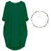 aromm Women T Shirt Dress Crew Neck Loose Casual Plus Size Midi Dress with Pockets Green,M view 2