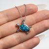 Opal Turtle Necklace Cadena de oro para Novia con mensaje personalizado, Regalo de Aniversario de boda o Navidad view 2