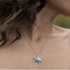 Opal Turtle Necklace Cadena de oro para Novia con mensaje personalizado, Regalo de Aniversario de boda o Navidad view 4