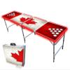 PARTYPONG 8-Foot Folding Beer Pong Table w/Cup Holes & LED Lights - Oh Canada Edition view 1