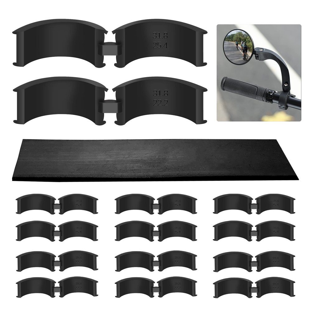 12 Pcs Bicycle Handlebar Rubber Gasket & 1 Rubber DIY Gasket, Anti-Vibration and Anti-Slip Handlebar Stem Shim Spacer Adapters to Fit 22.2/25.4 mm to 31.8 mm Bike Stem for Road Mountain Bikes.