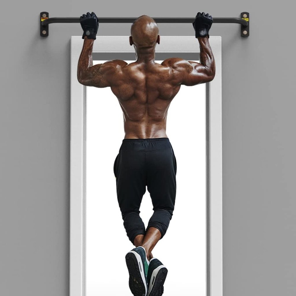 BCPPO Chin Up Bar Wall Mounted Door Corridor Pull Up Bar, Safe and Stable Steel Upper Body Exercise Bar, Arm Core Strength Training Equipment (Size : 100CM)