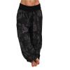 Maiyifu-GJ Women's Boho Hippie Harem Pants Floral Loose Wide Leg Summer Beach Pants Printed Flowy Baggy Casual Trousers (Black,3X-Large) view 1