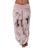Maiyifu-GJ Women's Printed Wide Leg Palazzo Pants Loose Fit Casual Beach Harem Trousers Summer Soft Baggy Lounge Pant (Pink,4X-Large) view 1