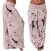 Maiyifu-GJ Women's Printed Wide Leg Palazzo Pants Loose Fit Casual Beach Harem Trousers Summer Soft Baggy Lounge Pant (Pink,4X-Large) view 2