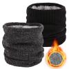 lifwimner Winter Fleece Neck Warmer Mens Ski Mask Face Warmer Neck Gaiter Neck Scarf Women Thick Windproof 2 Pack(Black Darkgrey) view 1