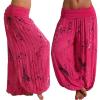 Maiyifu-GJ Women's Printed Wide Leg Palazzo Pants Loose Fit Casual Beach Harem Trousers Summer Soft Baggy Lounge Pant (Rose Red,XX-Large) view 2