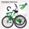 Barbella Adult Folding Tricycles Folding Bikes, 7 Speed 20/24/26 Inch 3 Wheel Adult Trikes Cruiser Bike with Large Basket, Foldable Tricycle for Adults, Women, Men, Seniors view 2