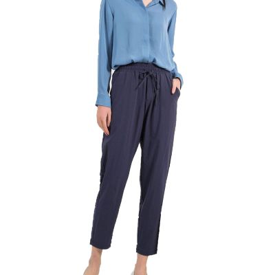 Maiyifu-GJ Women Drawstring Casual Stretch Ankle Pants Casual Straight Leg Lounge Sweatpants Stretch Running Athletic Trouser (Dark Blue,Medium)