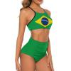 Bikini Brazil Flag Bathing Suit Women's Swimwear Bikini Swimsuit Tummy Control Swimsuits S view 2