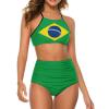 Bikini Brazil Flag Bathing Suit Women's Swimwear Bikini Swimsuit Tummy Control Swimsuits S view 3