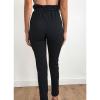 Maiyifu-GJ Women's High Waist Belted Pencil Pants Solid Color Comfy Paper Bag Pant Casual Slim Fit Self Tie Office Trouser (Black,XX-Large) view 2