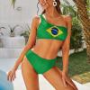 Brazil Flag Women's Bikini Swimming Costume Triangle Bathing Swimsuit Beach Party 2XL view 3