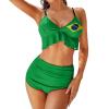 Brazil Flag Women's Bikini Swimming Costume Triangle Bathing Swimsuit Beach Party L view 1