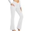 asntrgd Yoga Pants with Pockets for Women Casual V Cross High Waist Butt Lifting Pants Wide Leg Flare Bootcut Leggings view 1