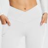 asntrgd Yoga Pants with Pockets for Women Casual V Cross High Waist Butt Lifting Pants Wide Leg Flare Bootcut Leggings view 4