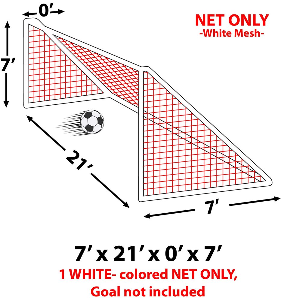 Epic 3Mm White Soccer Goal Nets 7 X 21 X 0X 7 Each 7 X 21 X 0 X 7 - SN7 (Each)