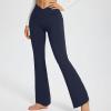 asntrgd Yoga Pants with Pockets for Women Casual V Cross High Waist Butt Lifting Pants Wide Leg Flare Bootcut Leggings view 2