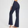 asntrgd Yoga Pants with Pockets for Women Casual V Cross High Waist Butt Lifting Pants Wide Leg Flare Bootcut Leggings view 3