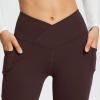 asntrgd Yoga Pants with Pockets for Women Casual V Cross High Waist Butt Lifting Pants Wide Leg Flare Bootcut Leggings view 2