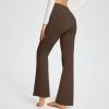 asntrgd Yoga Pants with Pockets for Women Casual V Cross High Waist Butt Lifting Pants Wide Leg Flare Bootcut Leggings view 3