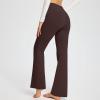 asntrgd Yoga Pants with Pockets for Women Casual V Cross High Waist Butt Lifting Pants Wide Leg Flare Bootcut Leggings view 4