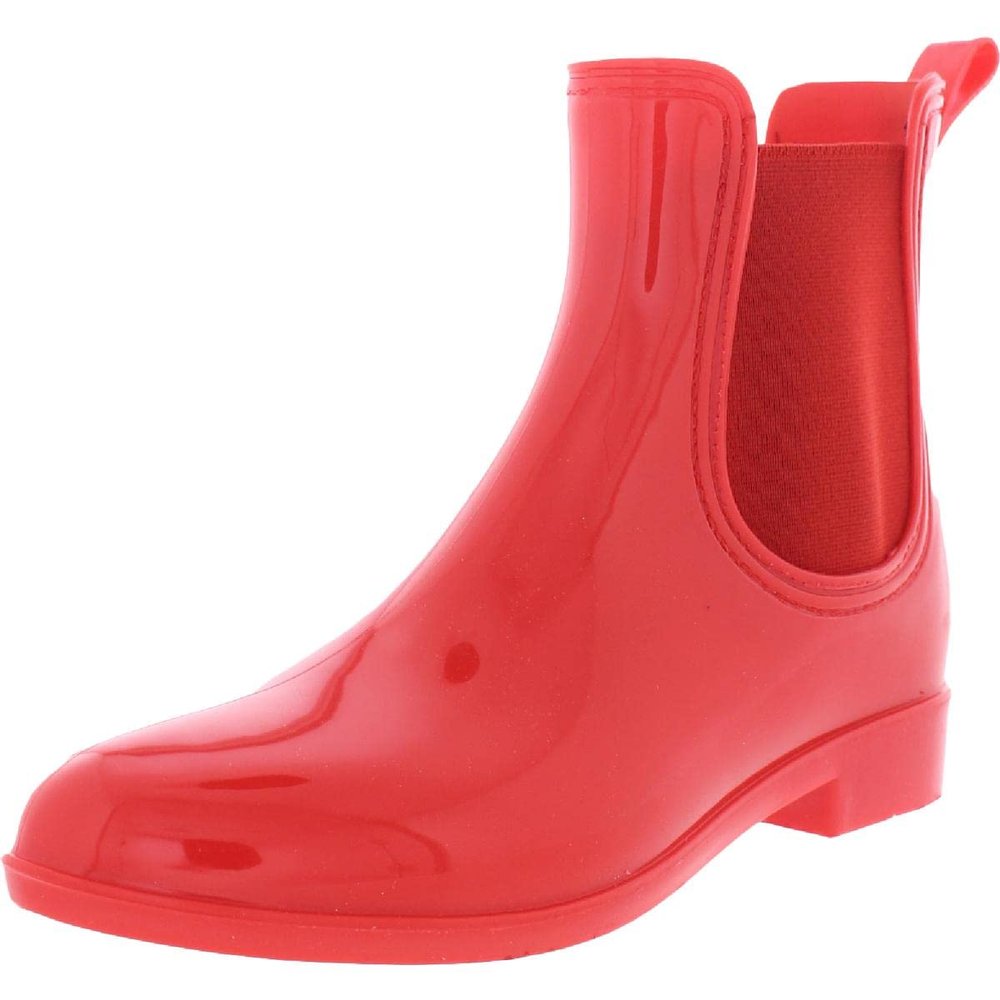 INC Womens Raelynn Vinyl Ankle Rain Boots Red 8 Medium (B,M)