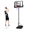 Goplus Portable Basketball Hoop Outdoor, 8.5-10FT Height Adjustable Basketball Stand w/39Inch Shatterproof Backboard, Fillable Base, 2 Nets, Indoor Ouside Driveway Court Basketball Goal for Adults view 1