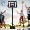 Goplus Portable Basketball Hoop Outdoor, 8.5-10FT Height Adjustable Basketball Stand w/39Inch Shatterproof Backboard, Fillable Base, 2 Nets, Indoor Ouside Driveway Court Basketball Goal for Adults view 2