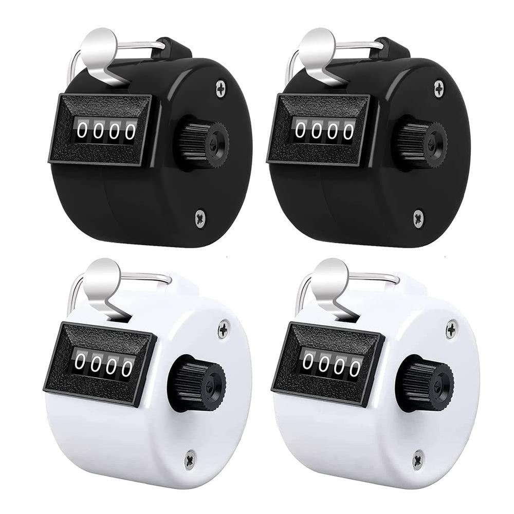 HZXSDEG 4 PCS Counter Clicker 4-Digit Number Count, Handheld Mechanical Counters Clickers Pitch Counter for Coaching, Knitting, People, Lap, Fishing, Golf, Toddler & Fidget