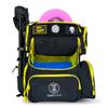 STAR FRAME Bandido Disc Golf Bag With Cooler | 30+ Disc Frisbee Golf Backpack | 4-Can Insulated Cooler | Light Durable Black & Yellow Men Women Disc Golf Bag | Huge Storage & Retriever Holder view 1