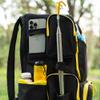 STAR FRAME Bandido Disc Golf Bag With Cooler | 30+ Disc Frisbee Golf Backpack | 4-Can Insulated Cooler | Light Durable Black & Yellow Men Women Disc Golf Bag | Huge Storage & Retriever Holder view 4