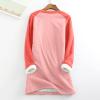 Winter O Neck Fleece Top Thermal Women Underwear Thick Fleece Sweatshirt Blouse Women Thermal Undershirt for Men Pink view 2