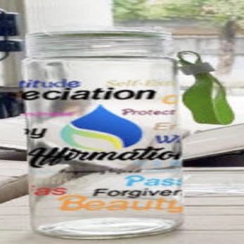 Affirmation H2o Glass Sports Water Bottle (Green)
