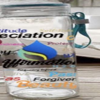 Affirmation H2o Glass Sports Water Bottle (Blue)