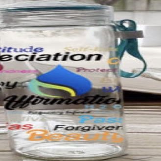 Affirmation H2o Glass Sports Water Bottle (Blue)