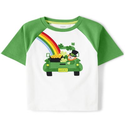 Gymboree,Boys,and Toddler Embroidered Graphic Short Sleeve T-Shirts,Little Leprechaun,7
