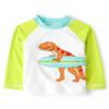 Gymboree,Boys,and Toddler Embroidered Long Sleeve Rashguard,Dino Surfer,12-18 Months view 1