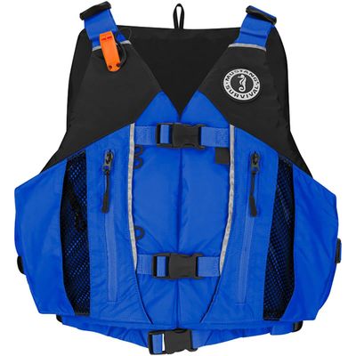 Mustang Survival Solaris High Back Foam PFD, Personal Floatation Device | High Back and Adjustable | Great for Canoeing and Kayaking, Blue/Black, XL/XXL