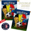 FIFA World Cup Belgian Flags American Flag Banner Pack Wall Art Patio Porch Lawn Garden Outdoor Decorations Tapestry Yard Signs Sports Fan Team Qatar Trophy Soccer Game Football Gifts Made in USA view 3
