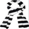 VIVIAN & VINCENT Black White Striped Fall Winter Scarf for Women and Men view 3